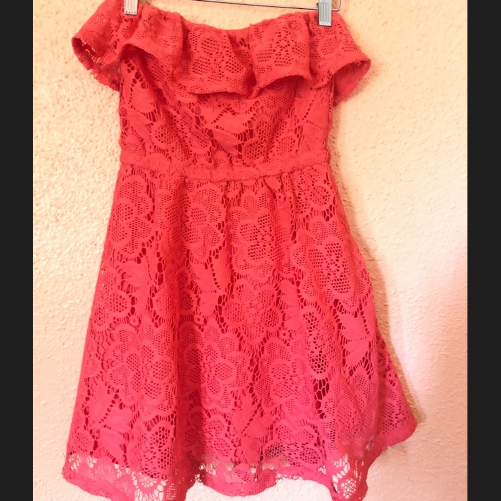 Coral Strapless Dress